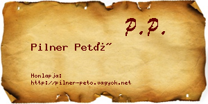 Pilner Pető névjegykártya